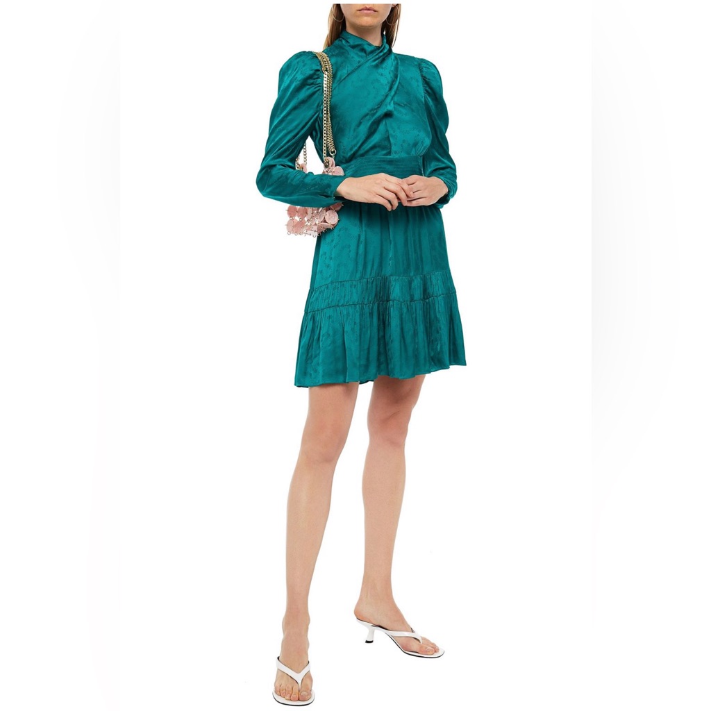 Sandro Pleated Teal Dress Brand New